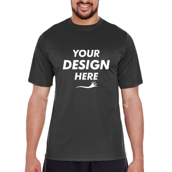Team 365 Men's Zone Performance T-Shirt, Black, Front view, Mockup