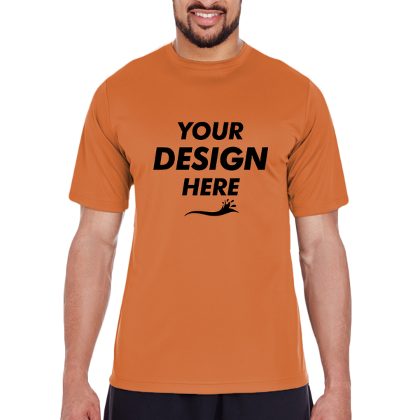 Team 365 Men's Zone Performance T-Shirt, Sport Burnt Orange, Front view, Mockup