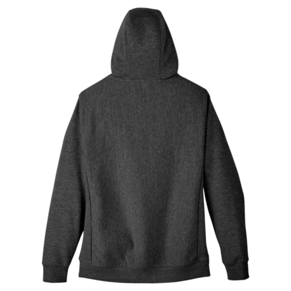 Team 365 Unisex Zone HydroSport™ Heavyweight Full-Zip Hooded Sweatshirt, Dark Grey Heather, Back view