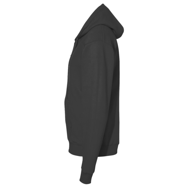 Team 365 Unisex Zone HydroSport™ Heavyweight Full-Zip Hooded Sweatshirt, Dark Grey Heather, Left Sleeve view