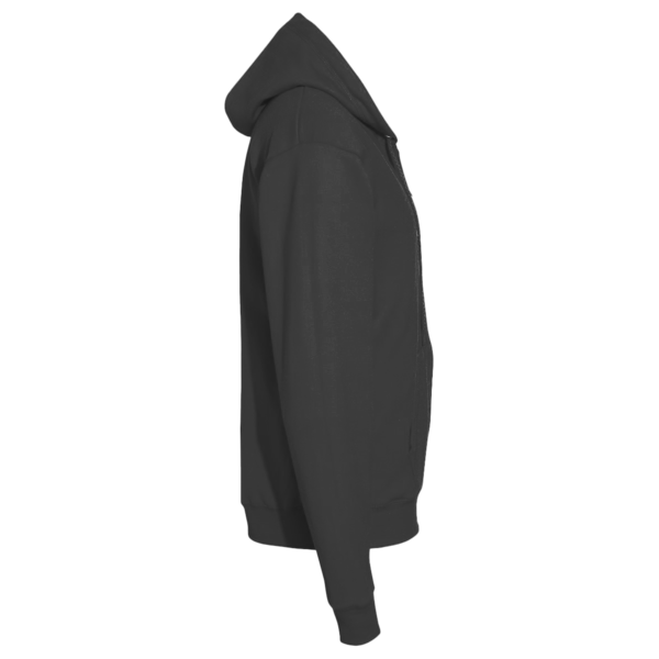 Team 365 Unisex Zone HydroSport™ Heavyweight Full-Zip Hooded Sweatshirt, Dark Grey Heather, Right Sleeve view