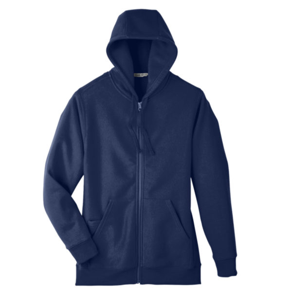 Team 365 Unisex Zone HydroSport™ Heavyweight Full-Zip Hooded Sweatshirt, Sport Dark Navy, Front view