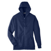 Team 365 Unisex Zone HydroSport™ Heavyweight Full-Zip Hooded Sweatshirt, Sport Dark Navy, Front view