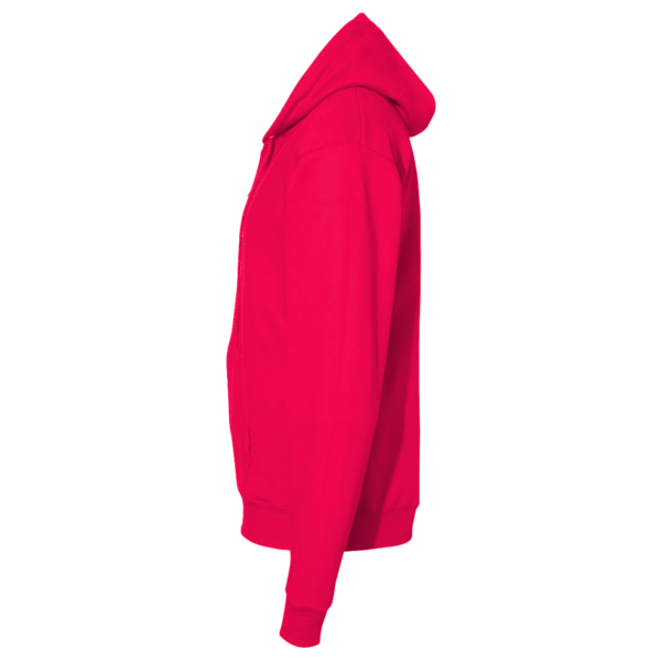 Team 365 Unisex Zone HydroSport™ Heavyweight Full-Zip Hooded Sweatshirt, Sport Red, Left Sleeve view