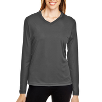 Team 365 Women's Zone Performance Long Sleeve T-Shirt, Black, Front view