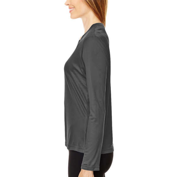 Team 365 Women's Zone Performance Long Sleeve T-Shirt, Black, Left Sleeve view