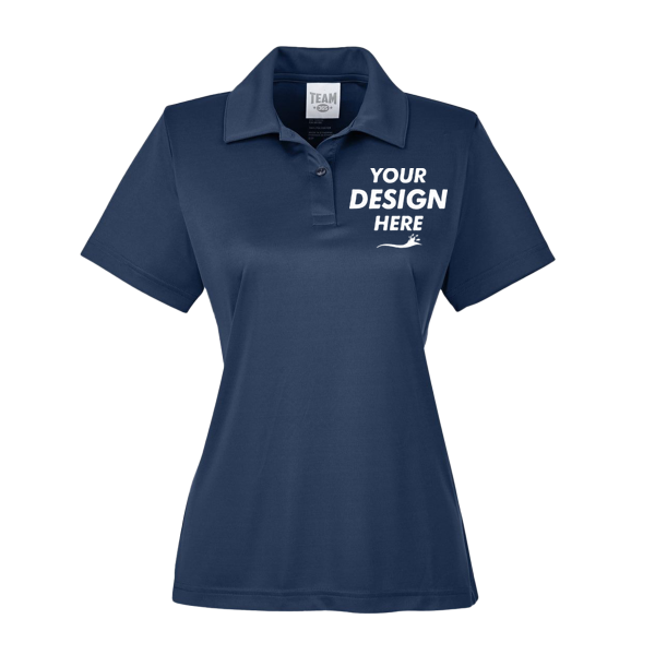 Team 365 Women's Zone Performance Polo, Sport Dark Navy, Front view, Mockup