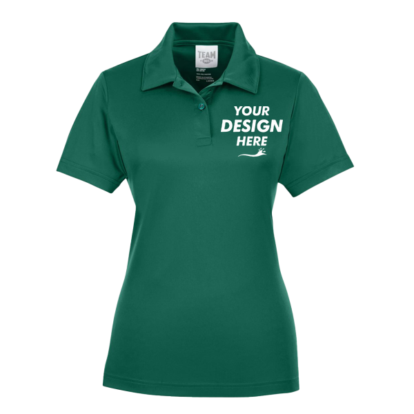 Team 365 Women's Zone Performance Polo, Sport Forest, Front view, Mockup