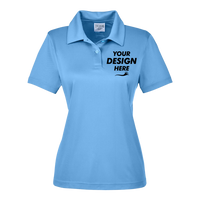 Team 365 Women's Zone Performance Polo, Sport Light Blue, Front view, Mockup