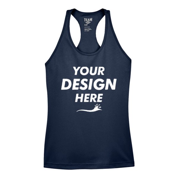 Team 365 Women's Zone Performance Racerback Tank, Sport Dark Navy, Front view, Mockup
