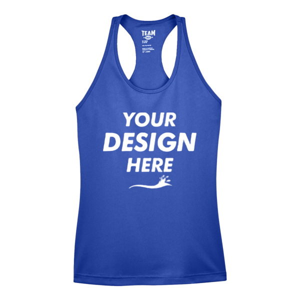 Team 365 Women's Zone Performance Racerback Tank, Sport Royal, Front view, Mockup