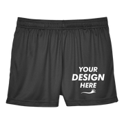Team 365 Women's Zone Performance Shorts, Black, Front view, Mockup