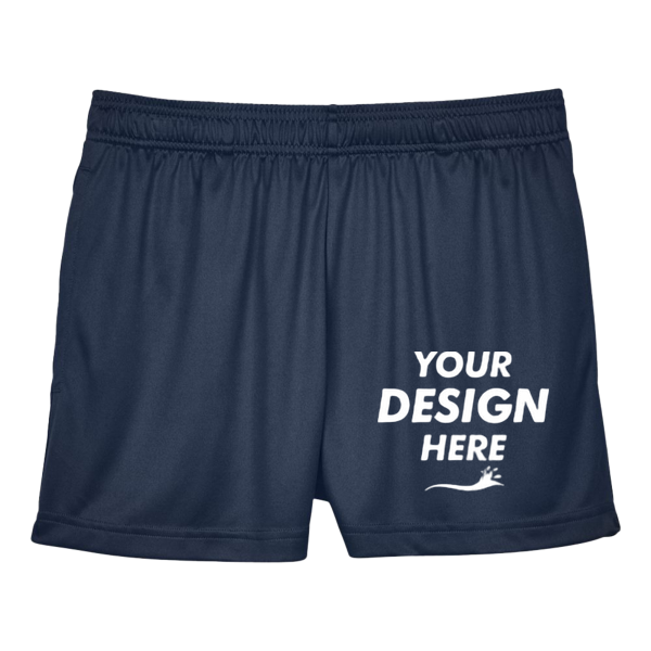 Team 365 Women's Zone Performance Shorts, Sport Dark Navy, Front view, Mockup