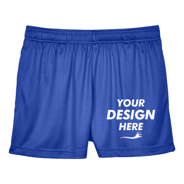 Team 365 Women's Zone Performance Shorts, Sport Royal, Front view, Mockup