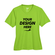 Team 365 Women's Zone Performance T-Shirt, Acid Green, Front view, Mockup