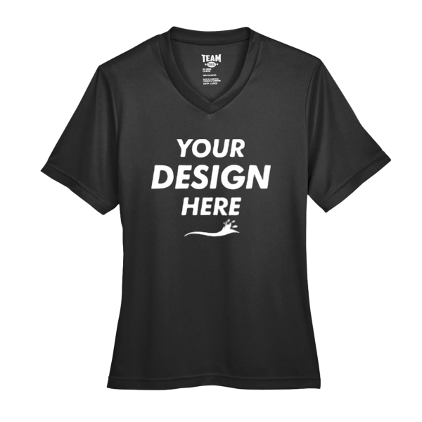 Team 365 Women's Zone Performance T-Shirt, Black, Front view, Mockup