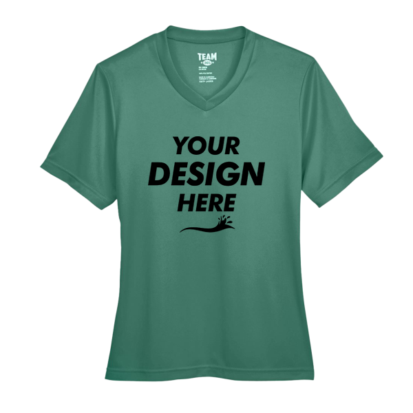 Team 365 Women's Zone Performance T-Shirt, Sport Dark Green, Front view, Mockup