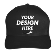 Team 365 Youth Zone Performance Cap by Yupoong®, Black, Front view, Mockup