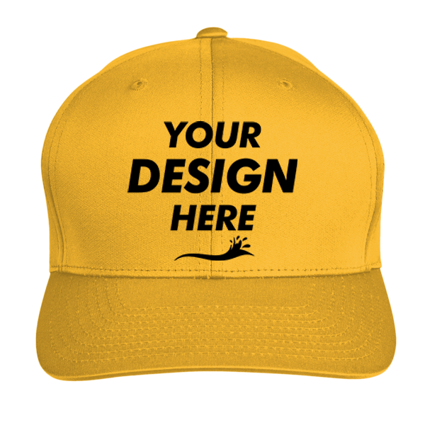 Team 365 Youth Zone Performance Cap by Yupoong®, Sport Athletic Gold, Front view, Mockup