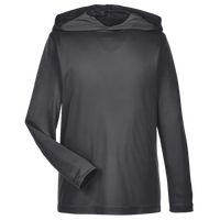 Team 365 Youth Zone Performance Hooded T-Shirt, Black, Front view
