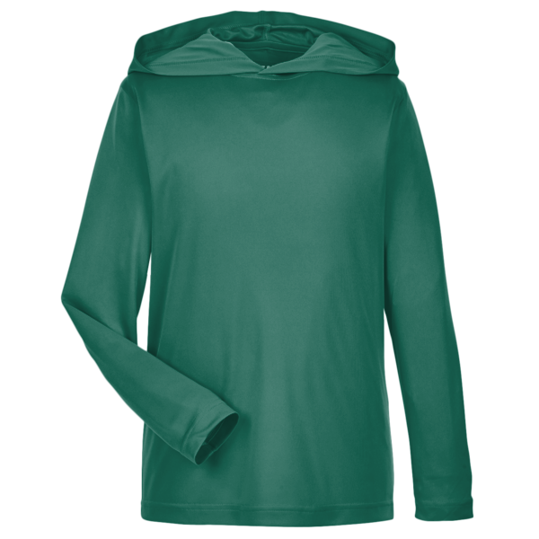 Team 365 Youth Zone Performance Hooded T-Shirt, Sport Forest, Front view