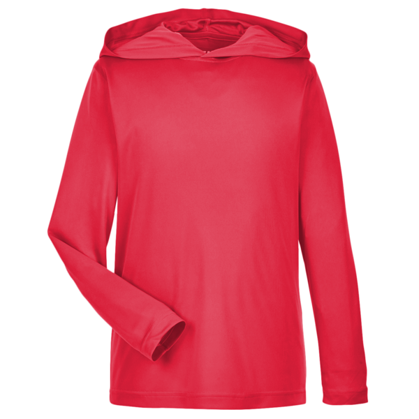 Team 365 Youth Zone Performance Hooded T-Shirt, Sport Red, Front view
