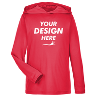 Team 365 Youth Zone Performance Hooded T-Shirt, Sport Red, Front view, Mockup