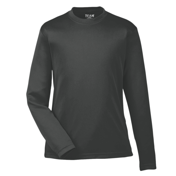 Team 365 Youth Zone Performance Long Sleeve T-Shirt, Black, Front view