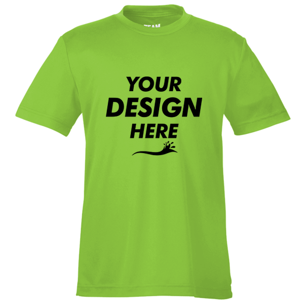 Team 365 Youth Zone Performance T-Shirt, Acid Green, Front view, Mockup