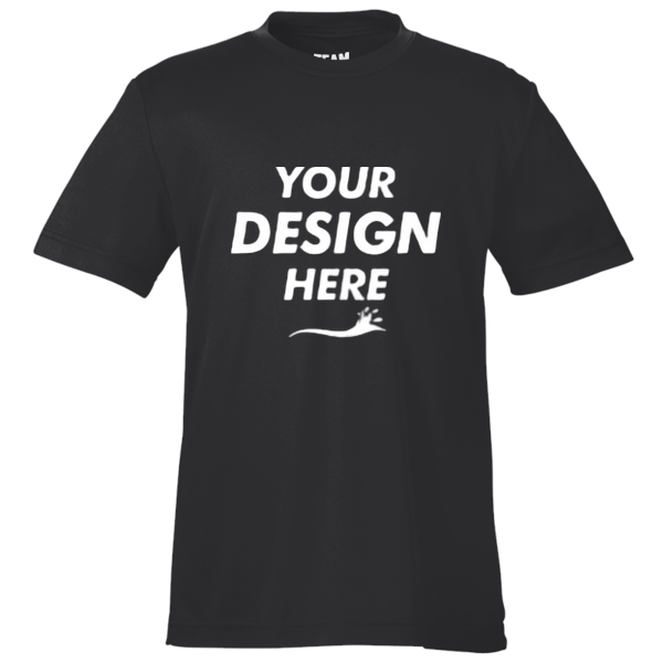 Team 365 Youth Zone Performance T-Shirt, Black, Front view, Mockup