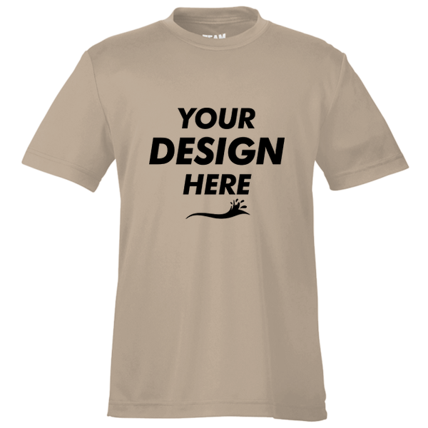 Team 365 Youth Zone Performance T-Shirt, Desert Khaki, Front view, Mockup