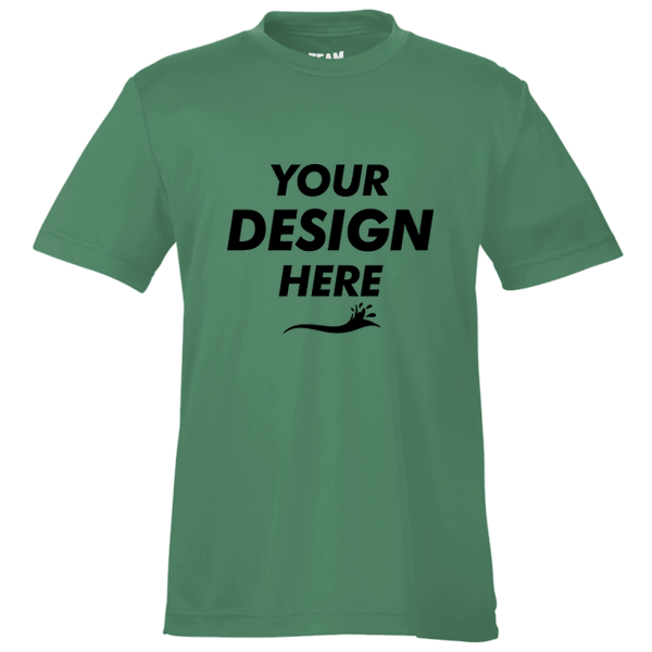 Team 365 Youth Zone Performance T-Shirt, Sport Dark Green, Front view, Mockup