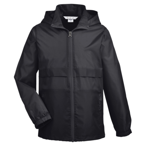 Team 365 Youth Zone Protect Lightweight Jacket, Black, Front view