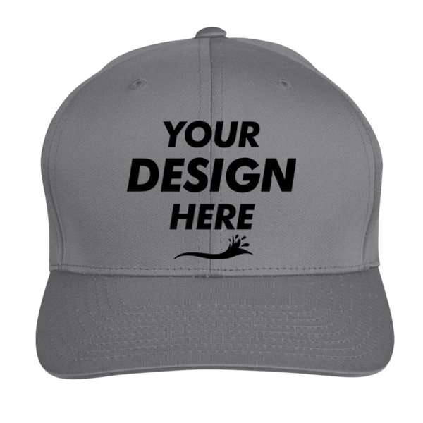 Team 365 Zone Performance Cap by Yupoong®, Sport Graphite, Front view, Mockup