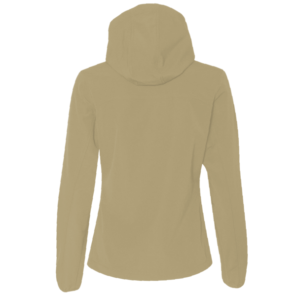 The North Face Women's Double Knit Full Zip Hoodie, Khaki Stone / Tnf Black, Back view