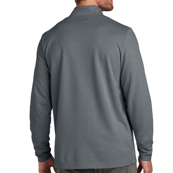Travis Mathew Coveside 1/4 Zip, Dark Grey Heather, Back view