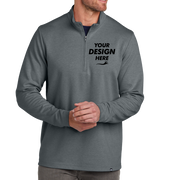 Travis Mathew Coveside 1/4 Zip, Dark Grey Heather, Front view, Mockup