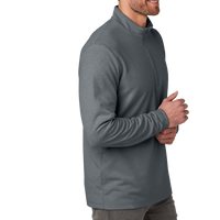 Travis Mathew Coveside 1/4 Zip, Dark Grey Heather, Right Sleeve view