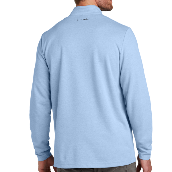 Travis Mathew Coveside 1/4 Zip, Light Blue Heather, Back view