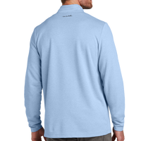 Travis Mathew Coveside 1/4 Zip, Light Blue Heather, Back view