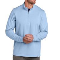 Travis Mathew Coveside 1/4 Zip, Light Blue Heather, Front view