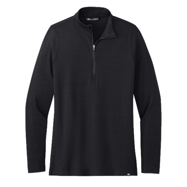 Travis Mathew Women's Crestview 1/4 Zip, Black, Front view
