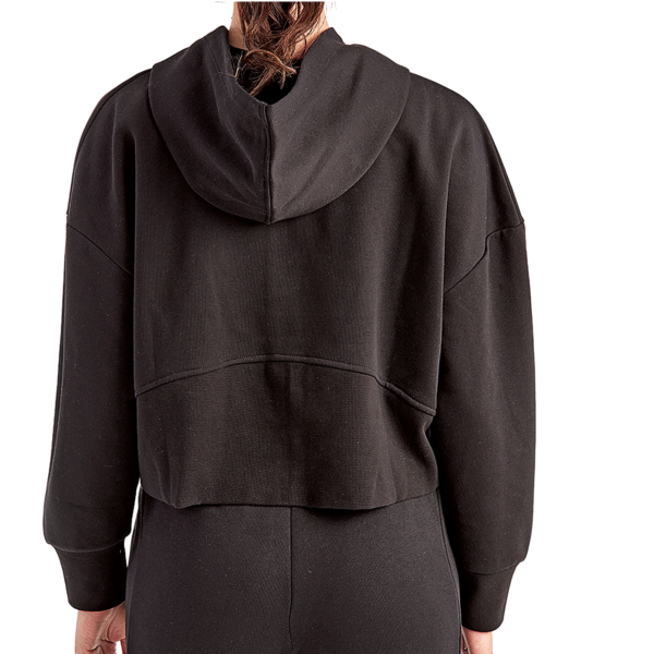 TriDri Women's Alice Half-Zip Hooded Sweatshirt, Black, Back view