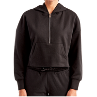 TriDri Women's Alice Half-Zip Hooded Sweatshirt, Black, Front view