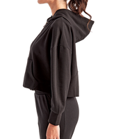 TriDri Women's Alice Half-Zip Hooded Sweatshirt, Black, Left Sleeve view