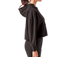 TriDri Women's Alice Half-Zip Hooded Sweatshirt, Black, Right Sleeve view