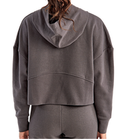 TriDri Women's Alice Half-Zip Hooded Sweatshirt, Charcoal, Back view