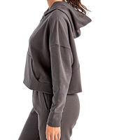TriDri Women's Alice Half-Zip Hooded Sweatshirt, Charcoal, Left Sleeve view