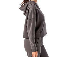 TriDri Women's Alice Half-Zip Hooded Sweatshirt, Charcoal, Right Sleeve view