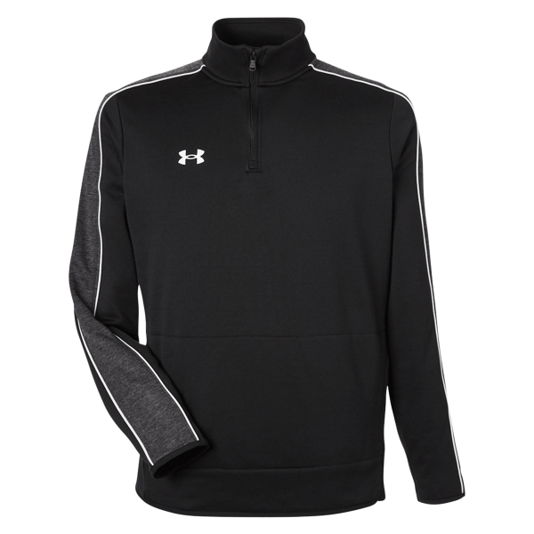 Under Armour Men's Command 2.0 Quarter-Zip Pullover, Black / White, Front view